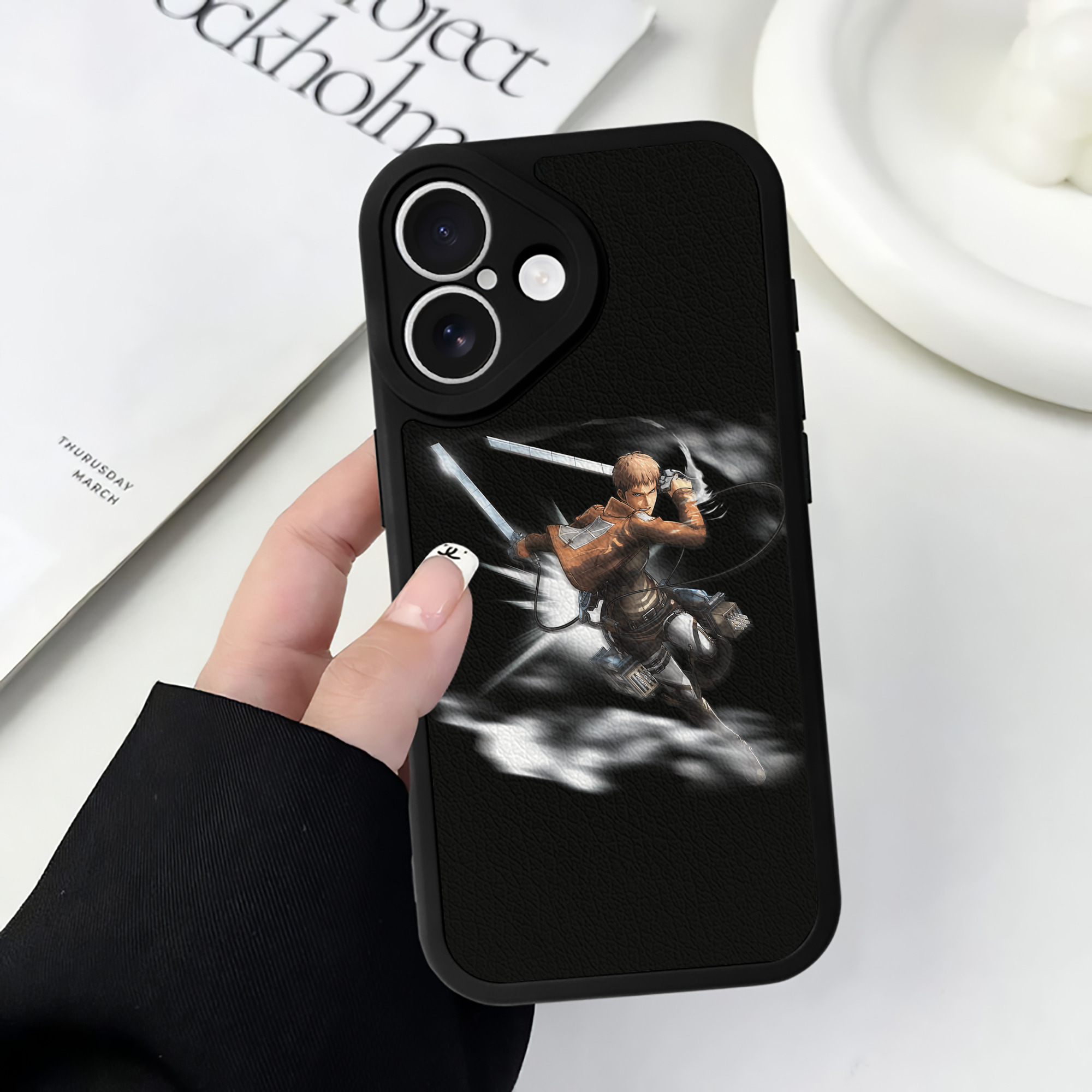 （画像用） 進撃の巨人 ジャン・キルシュタイン Attack on Titan Jean Kirstein 【iPhone 16シリーズ対応】シリコンスマホケース（レザー調） 材質：シリコン